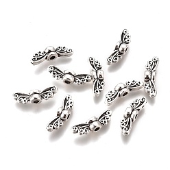 Argent Antique Perles en alliage de style tibétain, ailier, sans cadmium et sans nickel et sans plomb, argent antique, 4.3x14x3.5mm, Trou: 1.8mm