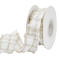 Цвет Древесины Полиэфирные ленты, шотландка, аксессуары для одежды, деревесиные, 1-5/8 дюйм (40 мм), около 9.84 ярдов (9 м) / рулон