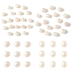 Seashell Color 20Pcs 2 Styles Natural Cultured Freshwater Pearl Beads, Two Sides Polished and Potato, Seashell Color, 6~10x7~9.5x6.5~9mm, Hole: 0.6~0.7mm, 10pcs/style