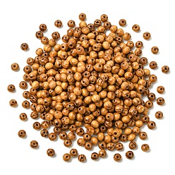 Цвет Древесины 400круглые бусины из натурального дерева шт., бусины макраме большая дырочка, окрашенные, без свинца, деревесиные, 8x7 мм, отверстие : 2.5 мм