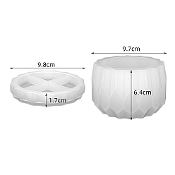 White Column Flower Pot Silicone Mold, Resin Casting Molds, for UV Resin, Epoxy Resin Craft Making, White, 97x64mm