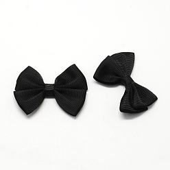Schwarz Handarbeit gewebt Ornament Accessoires, Grosgrain bowknot, Schwarz, 44x55x8 mm, ca. 200 Stk. / Beutel
