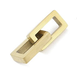 Настоящее золото 18K 316 хирургические подвески из нержавеющей стали, прямоугольный шарм, реальный 18 k позолоченный, 22.5x7x7 мм, отверстие : 9.5x3.5 мм