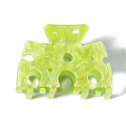 Зелено-Желтый Акриловые коготь заколки, зеленый желтый, 72x52x46 мм