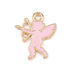 Angel & Fairy Подвески из сплава с эмалью ко дню святого валентина, золотой свет, ангел и фея, 17.5x15x1.5 мм, отверстие : 1.8 мм