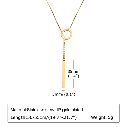 Ring Ожерелья-лариаты из нержавеющей стали для женщин, кольцо, 15.75~17.72 дюйм (40~45 см)