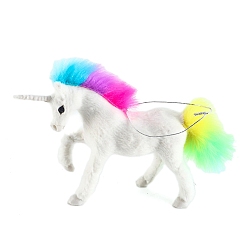 Единорог Рождественские тканевые плюшевые украшения с подвесками в виде животных, для подвесных украшений на елку, единорог, 150x110x40 мм