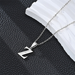 Letter Z 201 ожерелья с подвесками из нержавеющей стали и стразами, цвет нержавеющей стали, не тускнеет, Письмо Z, 19.69 дюйм (50 см)