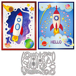 Rocket Углеродистая сталь разрезает трафареты, для diy scrapbooking, Фотоальбом, декоративная бумага для тиснения, форма для поздравительных открыток, ракета, 108x159x0.8 мм