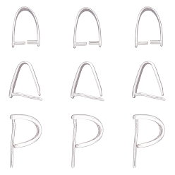 Платина 6 шт. 3 стили 925 подвески из стерлингового серебра, оснастки на поруки, с печатью s925, платина, 8~12x1.7~5 мм, штифты : 0.5~0.7 мм, длина внутреннего шва: 6~10мм, 2 шт / стиль