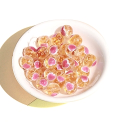 Персиковый Слойка Светящиеся бусины лэмпворк ручной работы., круглые, светящиеся в темноте бусы, розовые, 10 мм, 50 шт