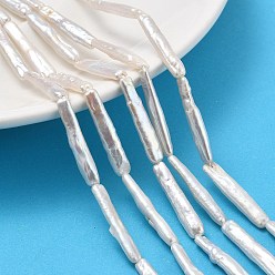 Желтая Старая Ткань  Натуральный жемчуг в стиле барокко кеши, культивированный пресноводный жемчуг, придерживаться, класс 5а+, старое кружево, 24~25x4~5x3~4 мм, отверстие : 0.6 мм, около 16 шт / нитка, 15.35''~15.55'' (39~39.5 см)