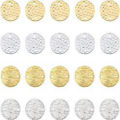 Золотой & Серебряный 40шт 4 стиль латунные звенья соединители, плоско-круглые, золотой и серебряный, 14~15x0.5~1 мм, отверстие : 1.2~1.6 мм, 10 шт / стиль