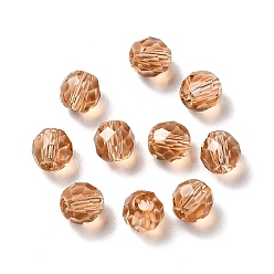 Перу Стекло k9 стекло, имитация Австрийские кристаллические шарики, граненые, круглые, Перу, 6 мм, отверстие : 1 мм