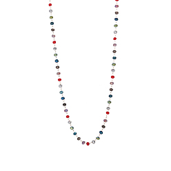 Разноцветный 304 Колье из нержавеющей стали и стекла для женщин, рондель, ионное покрытие (ip), долговечный, реальный 14 k позолоченный, красочный, 17.72 дюйм (45 см)