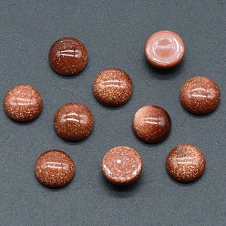 Камень с Пылевым Золотом Синтетические голдстоуновские кабошоны, полукруглый, 10x5 мм