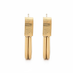 Golden 304 Stainless Steel Open Oval Stud Earrings, Half Hoop Earrings for Women, Golden, 25x16x5mm, Pin: 0.7mm