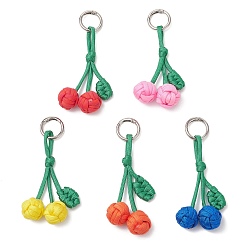 (52) Непрозрачная лаванда Подвесные украшения из шнуров из вишневого полиэстера и спандекса, с пружинными кольцами из цинкового сплава, разноцветные, 113~128 мм