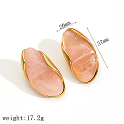 Легкий Лосось 304 серьги из нержавеющей стали, самородки, светлый померанцевый, 37x20 мм