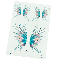 Dunkeltürkis Körperkunst Tattoos, temporäre Tattoos Papier Aufkleber, Schmetterling, dunkeltürkis, 21x15 cm