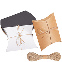 (52) Непрозрачная лаванда 18 шт. 3 цвета бумажные подушки коробки конфет, для свадьбы сувениры детский душ день рождения праздничные атрибуты, джутовым шпагатом, разноцветные, коробка: 16.5x13x4.2 см, 6 шт / цвет