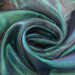 Средний Морско-зеленый Лазерная полиэфирная сетчатая ткань, для украшения сценического костюма, средний морской зеленый, 152x0.01 см, 3м/лист