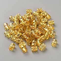 Золотой Железные дреды бусы украшение для волос, манжеты для волос, колонка, золотые, 9.5x8 мм, отверстие : 7.5 мм, 1000 шт / комплект