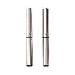 Stainless Steel Color 304 Stainless Steel Bayonet Clasps, Column, Stainless Steel Color, 21x3mm, Hole: 2mm
