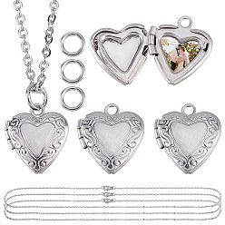 Сердце Сделай сам 316 наборы для изготовления ожерелий с подвесками из нержавеющей стали, сердце, 0.51x0.59x0.18 дюйм (1.3x1.5x0.45 см)