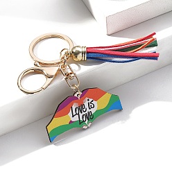 Слово Деревянные брелки, украшения для сумок и кошельков, гордость цвета радуги, слово, 11x4.5 см
