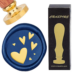 Сердце Латунные восковые печати с деревянной ручкой, для diy scrapbooking, сердце, 25 мм