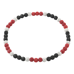 Сиамский 1 ожерелья из полимерной глины с круглыми бусинами и стразами, Сиам, 17.72 дюйм (45 см)