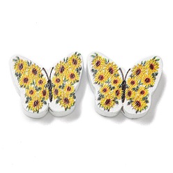 Золотистый Печатные деревянные бусины, бабочка / пчелы, золотые, 16x19x6.5 мм, отверстие : 2 мм