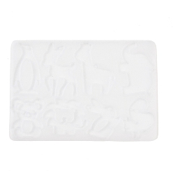 Белый DIY силиконовые формы для кулона, формы для литья смолы, инструменты для производства глиняных ремесел, животное, белые, 91x131x4 мм, отверстие : 2 мм