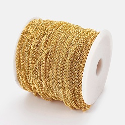 Golden Iron Rolo Chains, Belcher Chain, with Spool, Unwelded, Lead Free, Golden, 2x1mm, about 328.08 Feet(100m)/roll