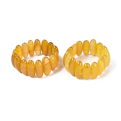 Verge D'or Bracelets extensibles ovales en perles d'agate naturelle pour femmes et hommes, teint, verge d'or, diamètre intérieur: 2.05~2.44 pouce (5.2~6.2 cm)