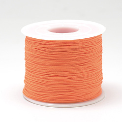 Dark Orange Polyester Cords, Dark Orange, 0.5~0.6mm, about 131.23~142.16 yards(120~130m)/roll