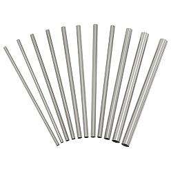Нержавеющая Сталь Цвет Пруток из углеродистой стали, цвет нержавеющей стали, 130x3.5~9 мм, внутренний диаметр: 3~8.6 мм, 11 шт / комплект