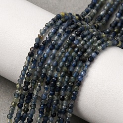Сапфир Натуральные сапфировые бисерные пряди, граненые, круглые, 2 мм, отверстие : 0.5 мм, около 206~210 шт / нитка, 15.08~15.39'' (38.3~39.1 см)