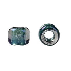 (270) Inside Color Crystal/Prairie Green Lined TOHO Round Seed Beads, Japanese Seed Beads, (270) Inside Color Crystal/Prairie Green Lined, 11/0, 2.2mm, Hole: 0.8mm, about 5555pcs/50g