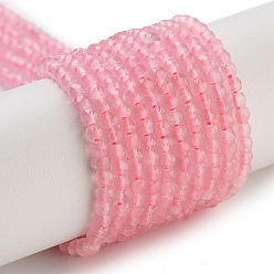 Pink Кошачие глаза, граненые, рондель, розовые, 3x2.5 мм, отверстие : 0.6 мм, около 153 шт / нитка, 14.17'' (36 см)