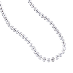 Transparent Natürlichem Quarz-Kristall-Perlen Stränge, Runde, Transparent, 8 mm, Bohrung: 1 mm, ca. 48 Stk. / Strang, 14.9 Zoll, 1strand / box
