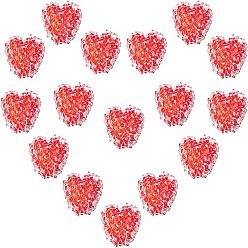 Rot 16pcs Harzperlen, mit Strass-Kristall, Imitation Candy Food Style, Herz, rot, 12x13x9 mm, Bohrung: 1.6 mm
