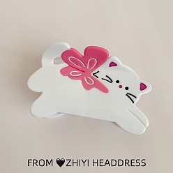 Белый Заколки для волос в форме когтей из ацетата целлюлозы, аксессуары для волос для женщин и девочек, форма кошки, белые, 84x51 мм