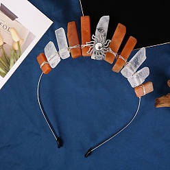 Красный Авантюрин Резинки для волос из натурального красного авантюрина, аксессуары для волос для женщин и девочек, 180x155x15 мм