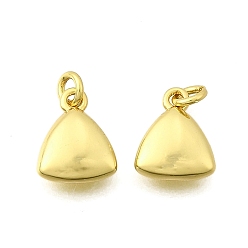 Треугольник Латунь прелести, стойки покрытие, прочное покрытие, без кадмия и без свинца, реальный 18 k позолоченный, с целью перехода в кольце, треугольные, 9.5x7.5x2.5 мм, отверстие : 2 мм