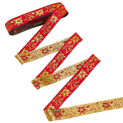 Красный Жаккардовая лента из полиэстера в этническом стиле, аксессуары для одежды, красные, 3/4 дюйм (20 мм), около 7.70 ярдов (7.04 м) / шт