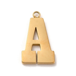 Echt 14 k vergoldet 304 Edelstahl Anhänger, Buchstabe A Charm, echt 14 k vergoldet, 17.5x10x1 mm, Bohrung: 1.6 mm
