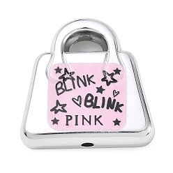 Bag Printed Opaque Acrylic Beads, Blink Handbag, 30x29.5x9mm, Hole: 3mm
