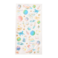 Planet Epoxy Resin Sticker, for Scrapbooking, Travel Diary Craft, Universe Themed Pattern, 5~25x5~31mm